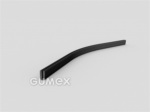 Gumový profil tvaru "U", 7,5x4/0,8mm, 60°ShA, NBR, -40°C/+70°C, čierny